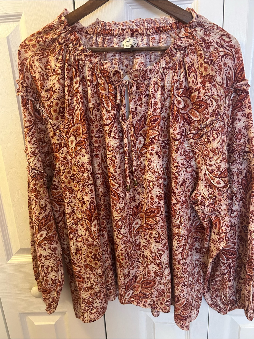 Wonderly Rust Paisley Peasant Tunic